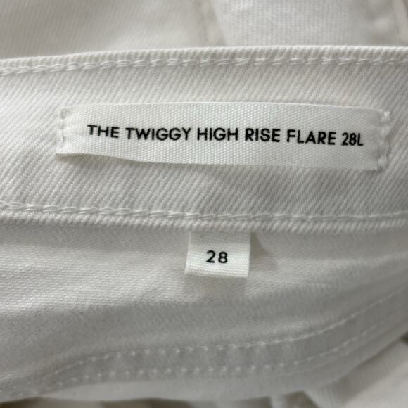 Aritzia Denim Forum Twiggy High Rise Flare White Jeans Size 28L - Picture 3 of 7